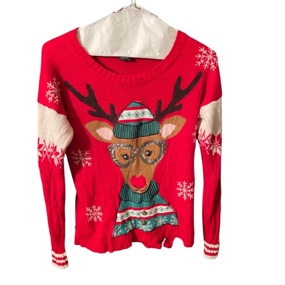 Ugly Christmas Sweater: Rudolph Women’s Small: Tacky Xmas Party: Reindeer